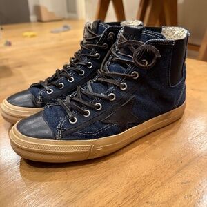 Golden Goose V-Star High-Top Sneakers Sz 38